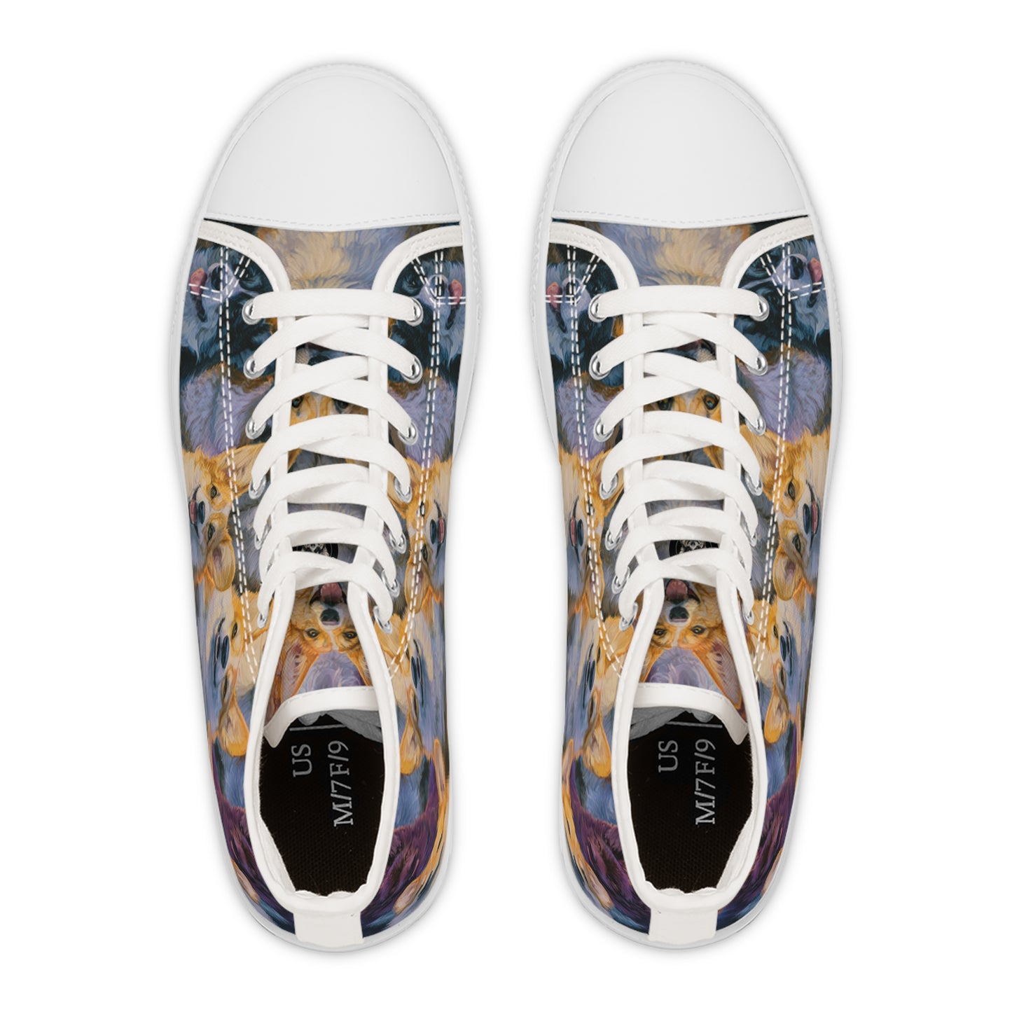 Pearly Gates the Corgis Await Women's High Top Casual Canvas Sneakers