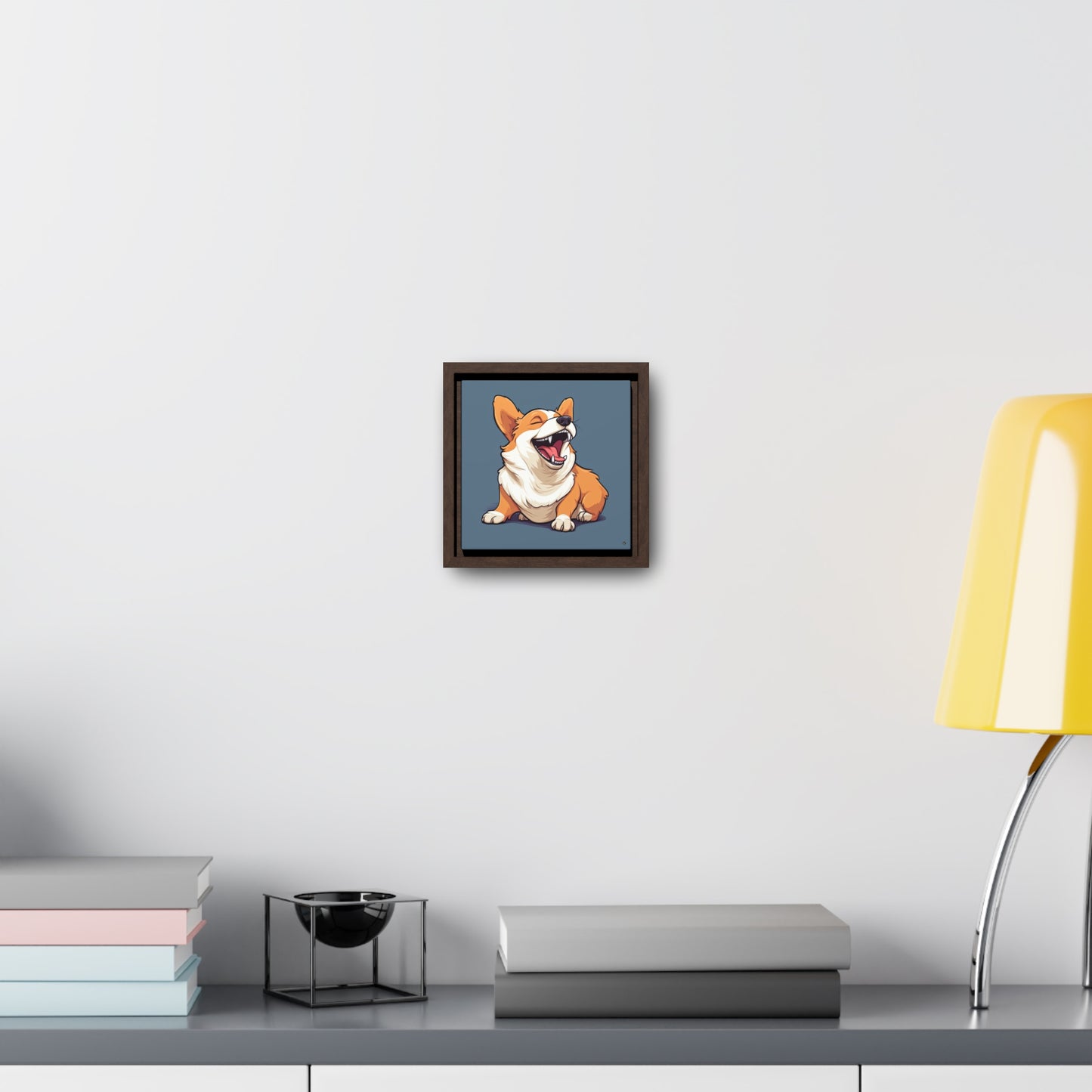 Comical Corgi - Framed on Canvas