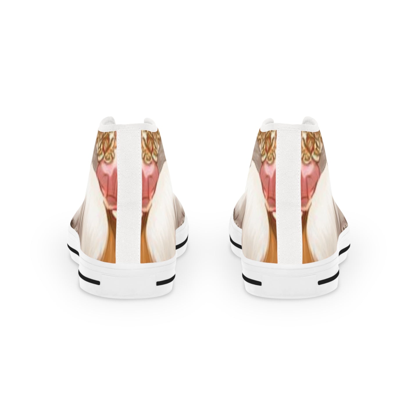 Soft Beg & Blush Corgi Paws High Top Casual Canvas Sneakers for Men