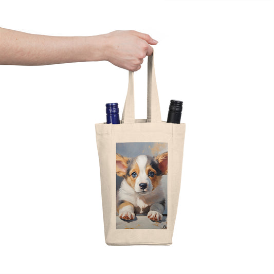 Puppy Portrait - Double Wine Bottle Tote Bag