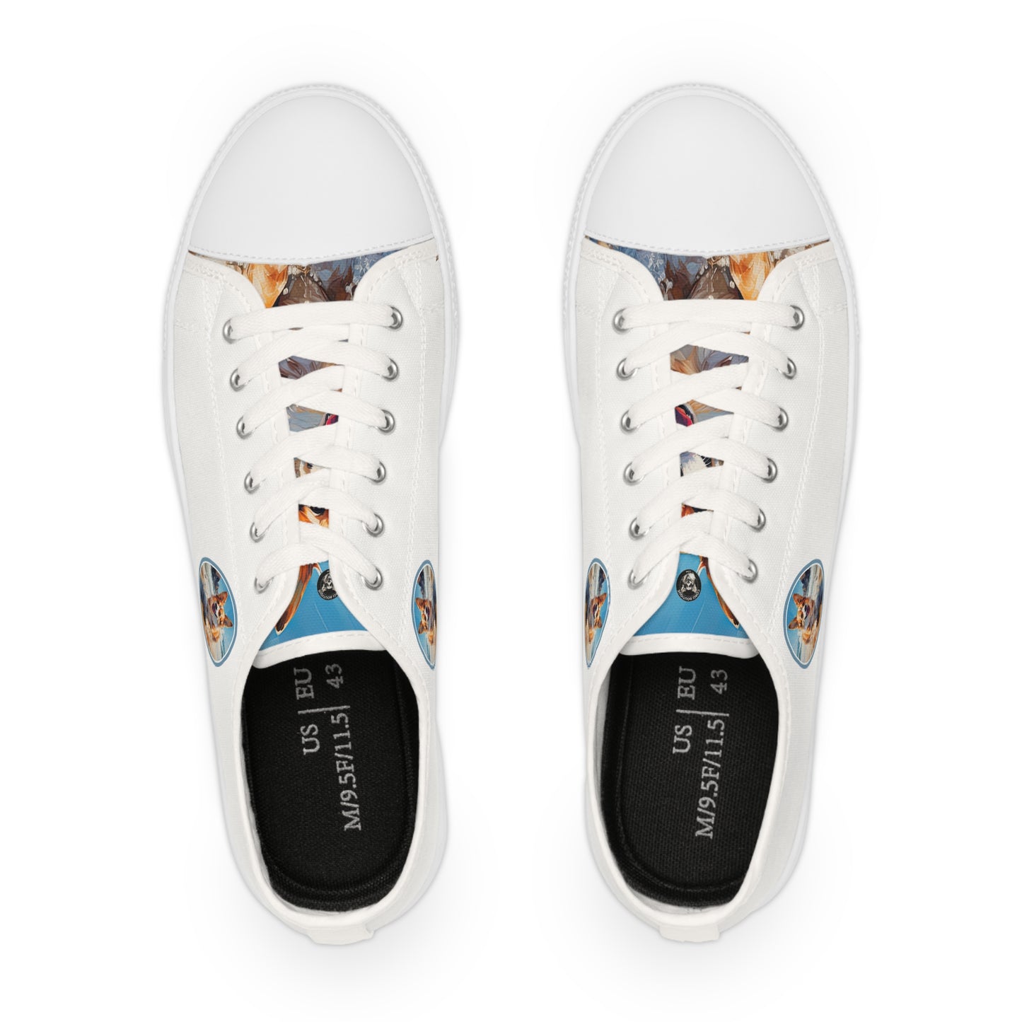 Coastal Corgi - Men's Low Top Sneakers