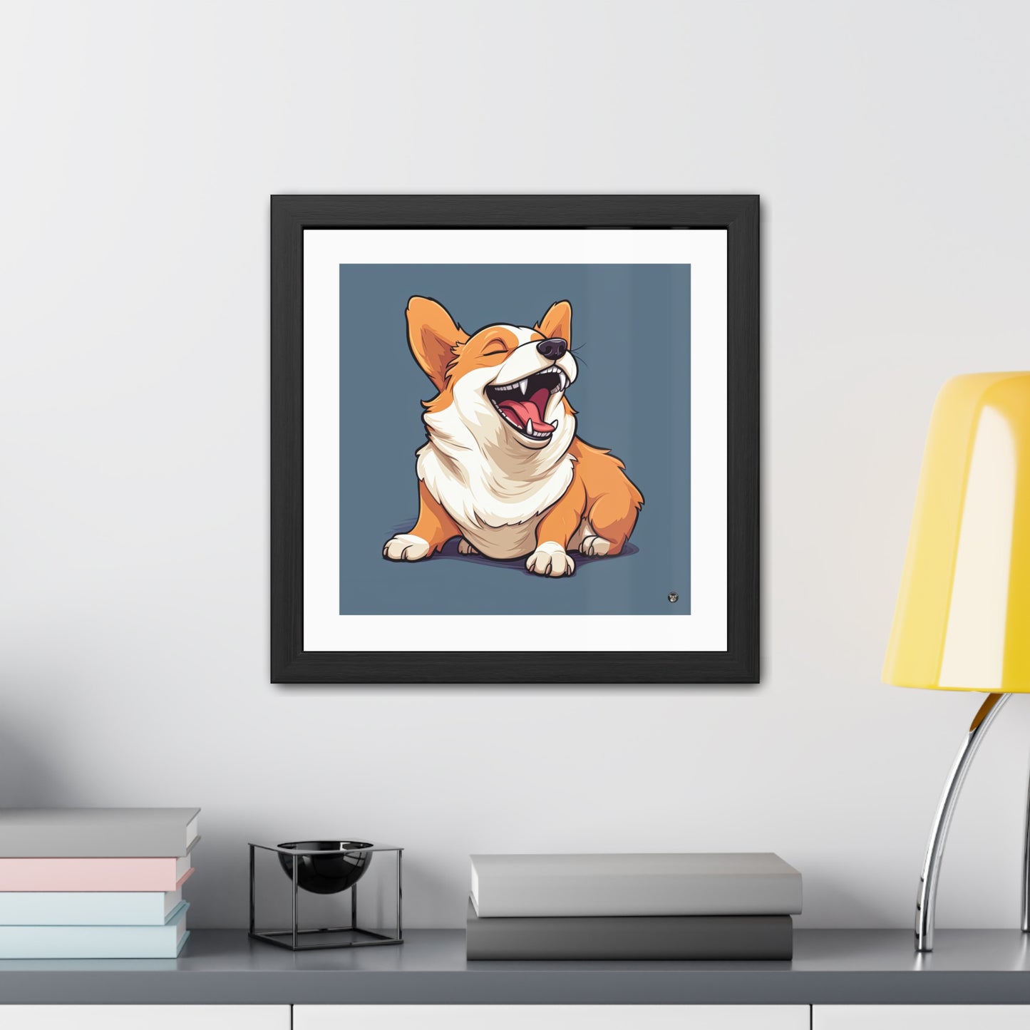 Impression encadrée : Corgi comique