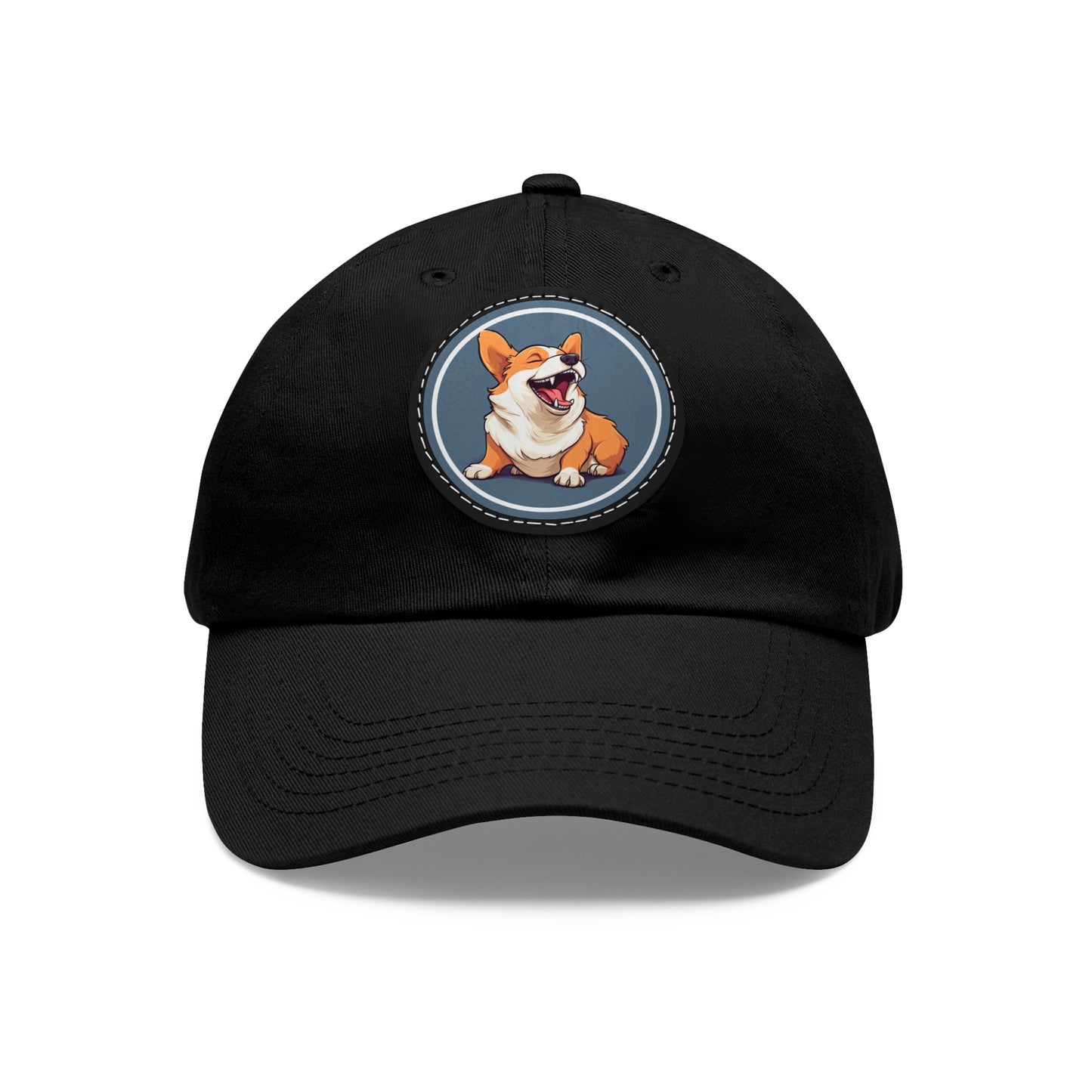 Comical Corgi - Cap with Leather Patch