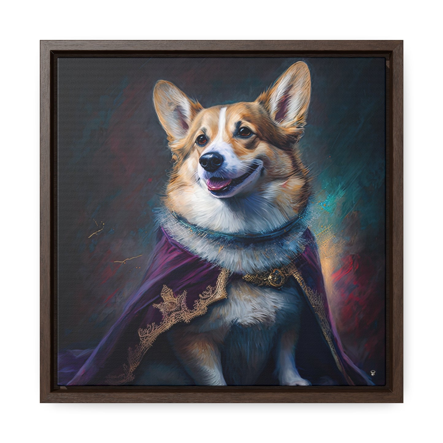 Corgi Royalty - Framed on Canvas