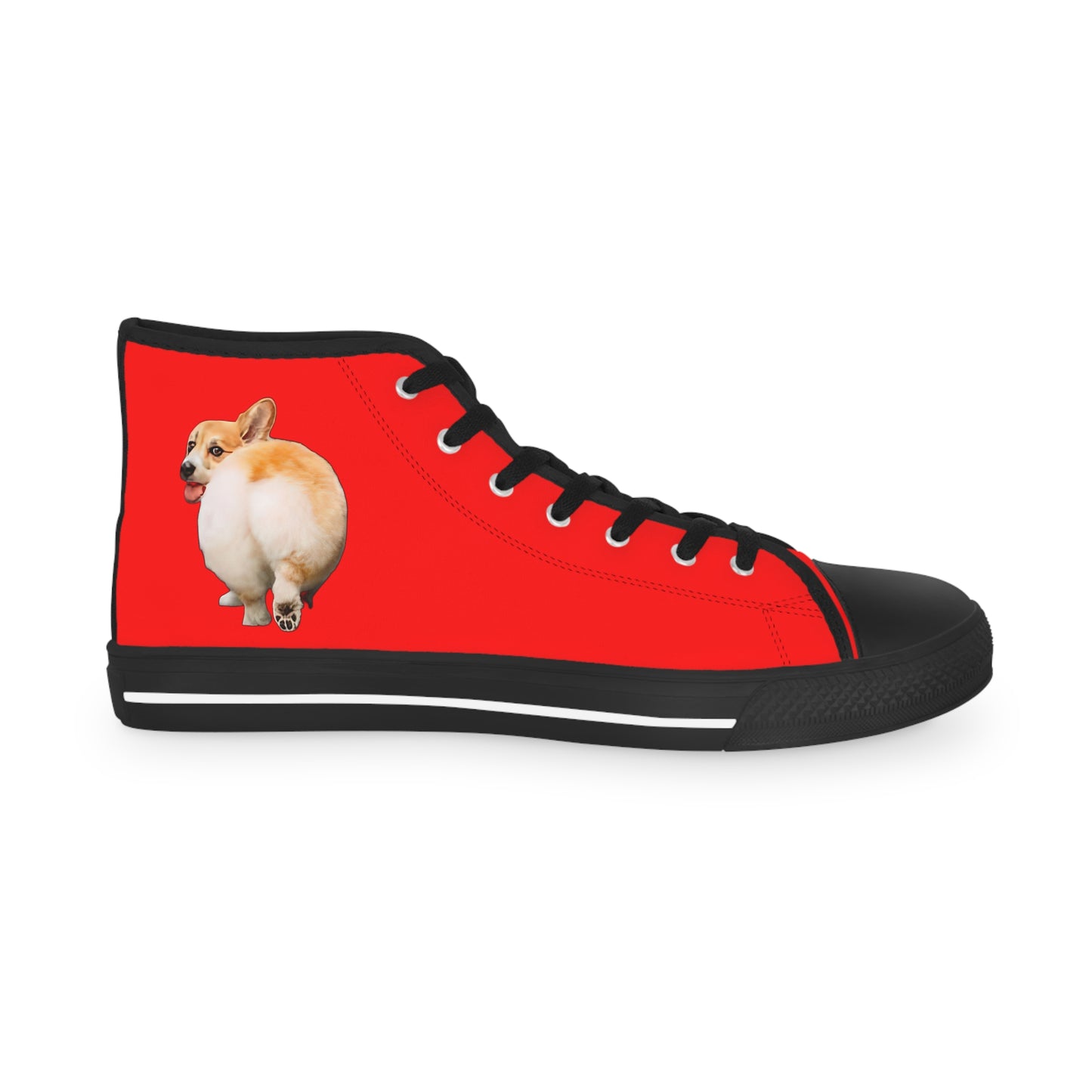 Baby Got Back Mid-Wiggle Men's High Top Casual Red Canvas Sneakers