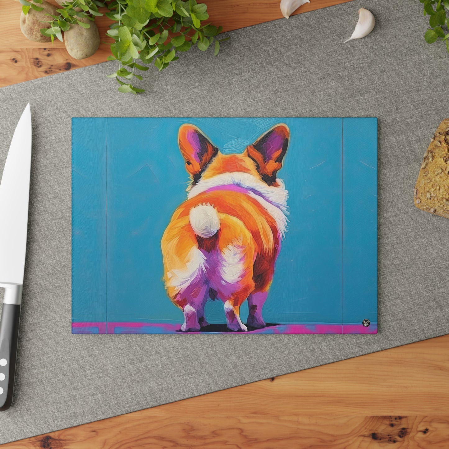 Corgi Butt - Glass Cutting Board