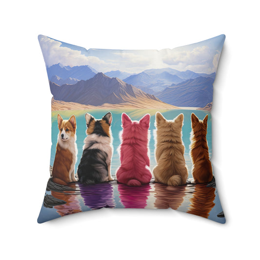 Corgi Lake - Throw Pillow