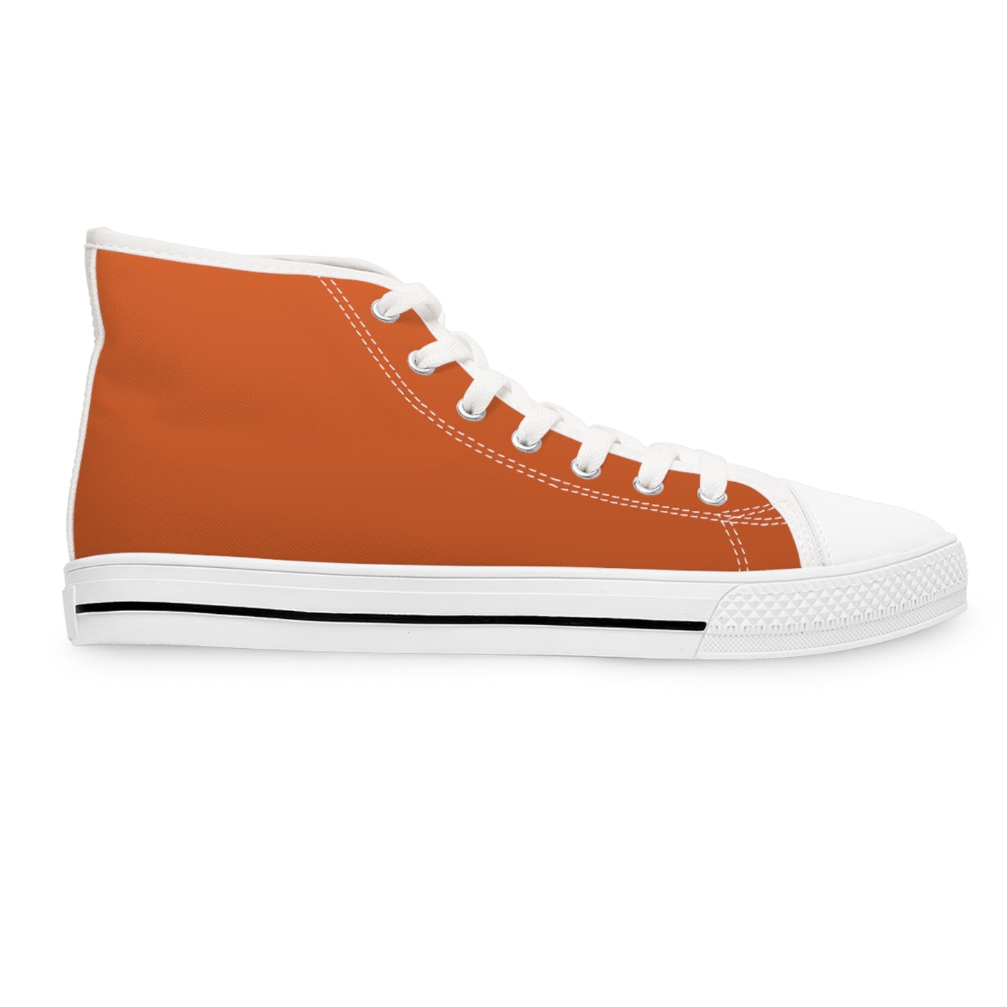 Prince Corgi Burnt Orange Women's High-Top Casual Canvas Sneakers with Royal Artwork