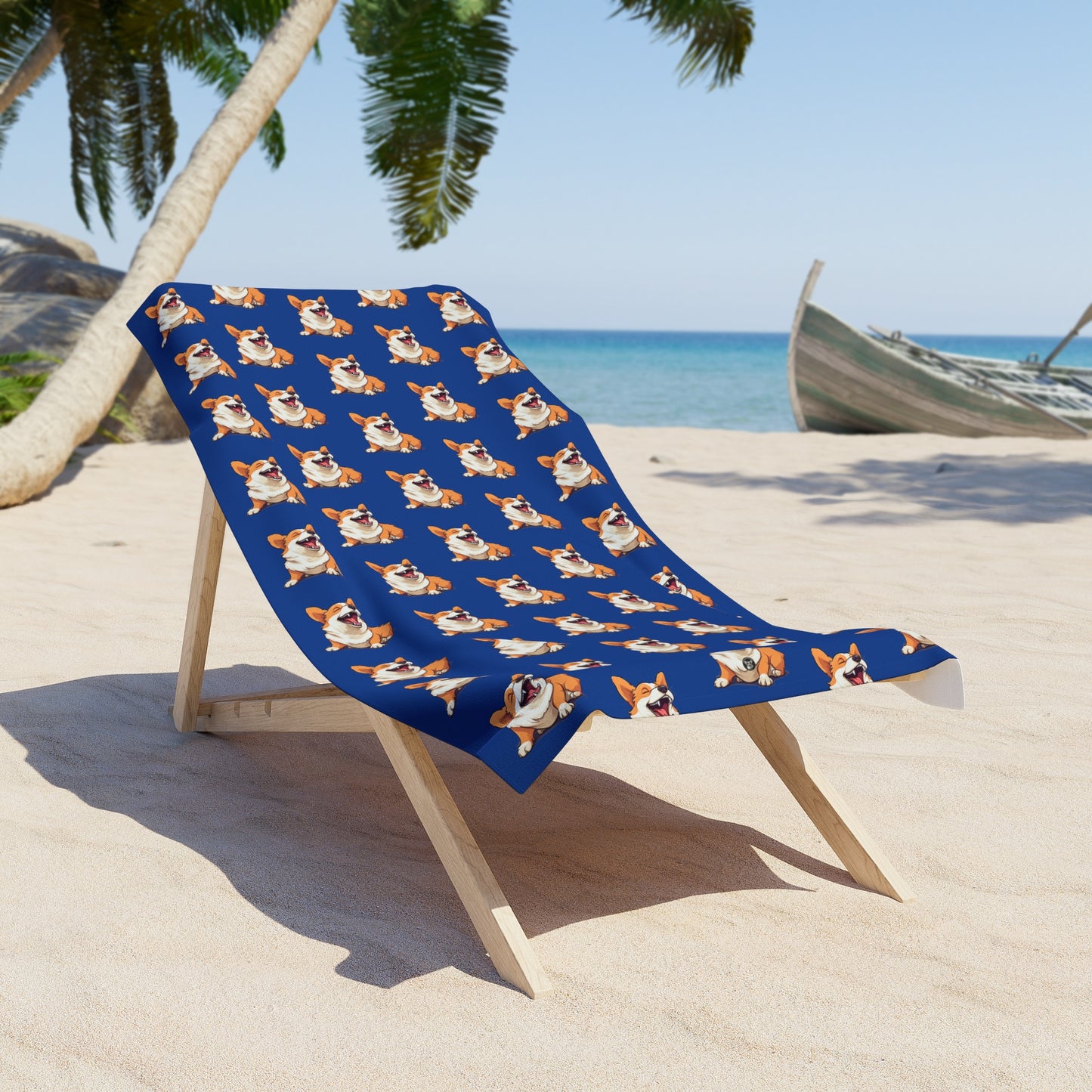 Comical Corgi Mosaic - Beach Towel