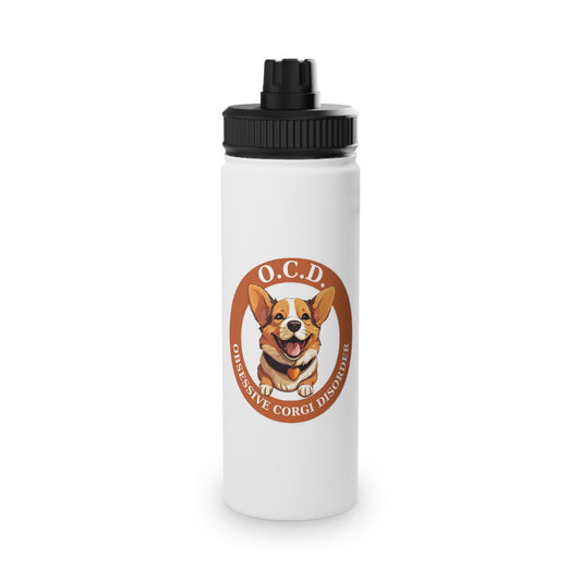 O.C.D. Obsessive Corgi Disorder - Water Bottle with Sport Lid