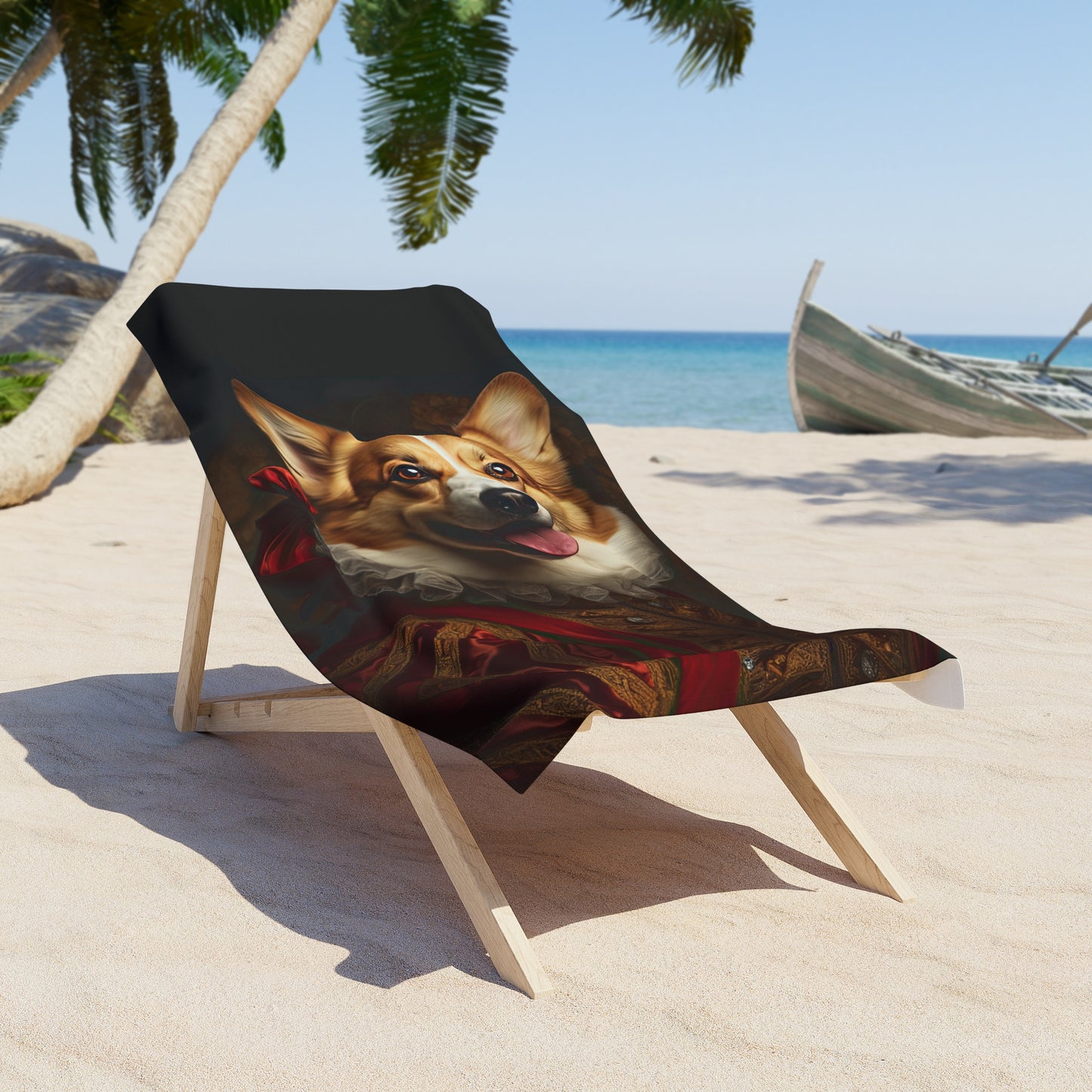 Renaissance Corgi - Beach Towel