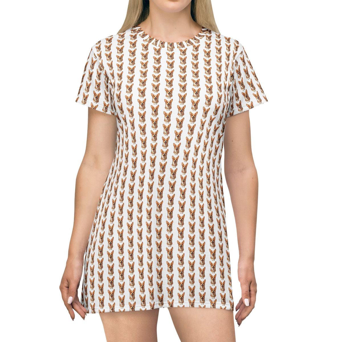 Corgi Cuteness Anime Repeater - Bold & Beautiful Corgi T-Dress