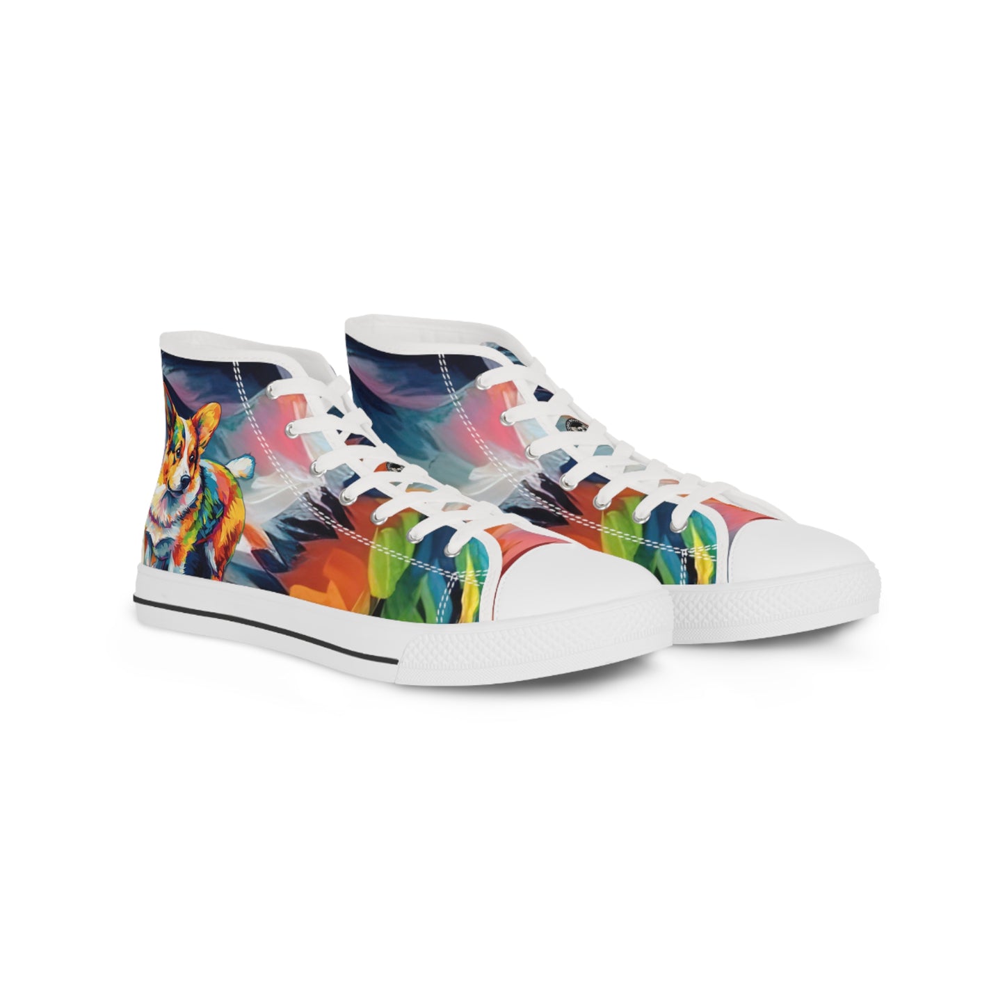 Scouter Corgi Artistic Abstract Men's High Top Casual Canvas Sneakers