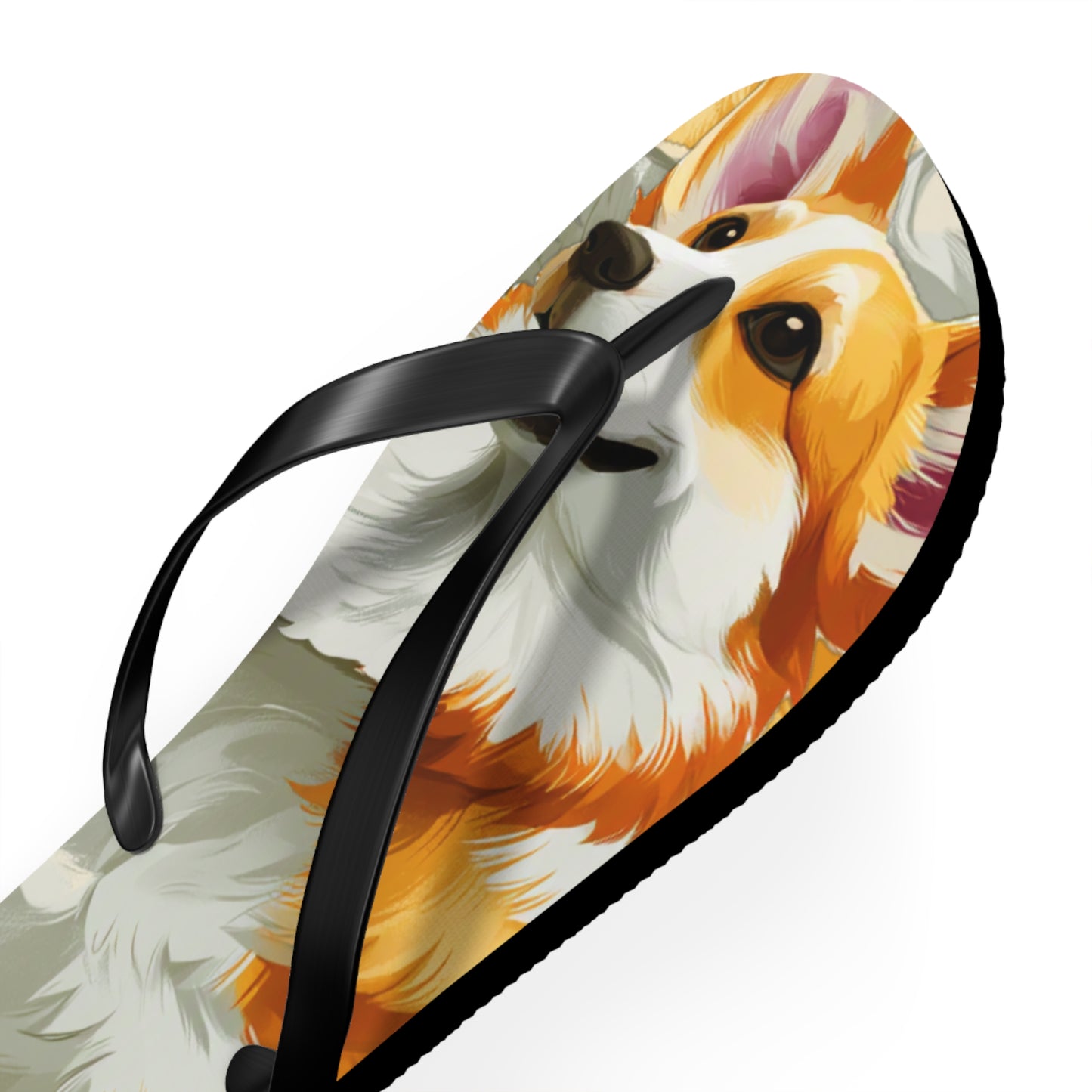 Classic Queen's Corgi Custom Artistic Unisex Flip Flops – Cool Pembroke Welsh Corgi Sandals