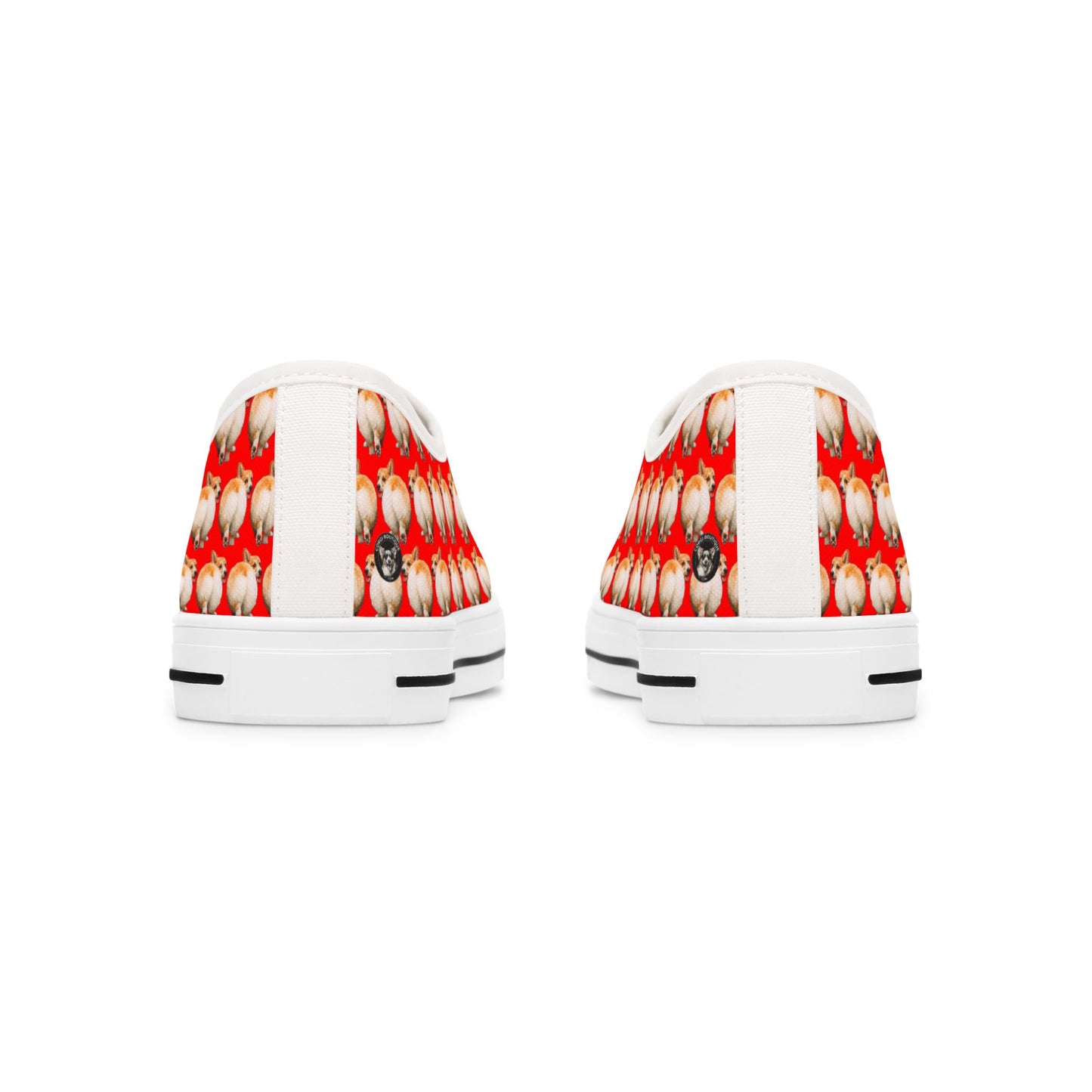 Baby Got Back Corgi Butt Wiggle Houndstooth Style Red Women's Low Top Casual Canvas Sneakers
