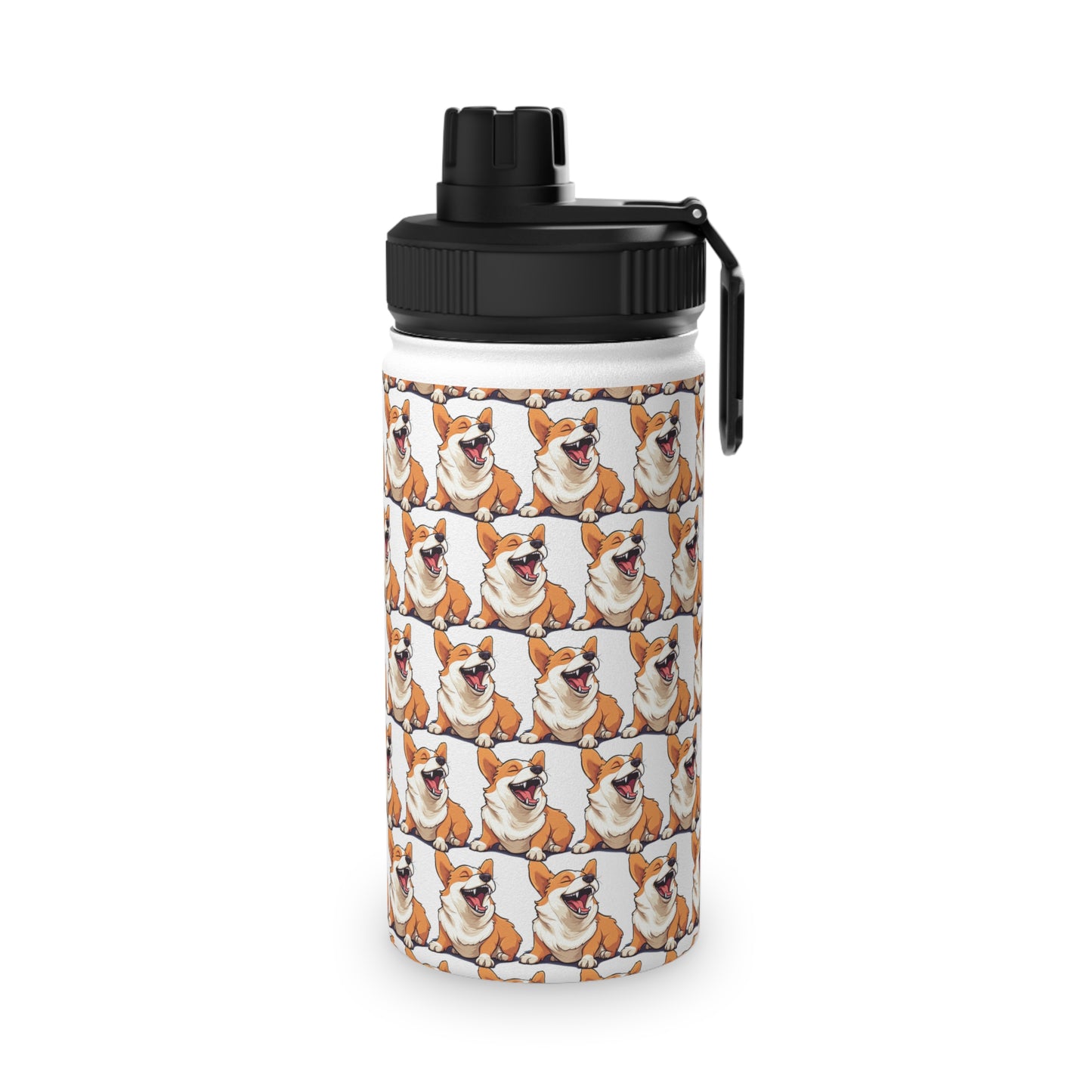 Comical Corgi Mosaic - Water Bottle with Sport Lid