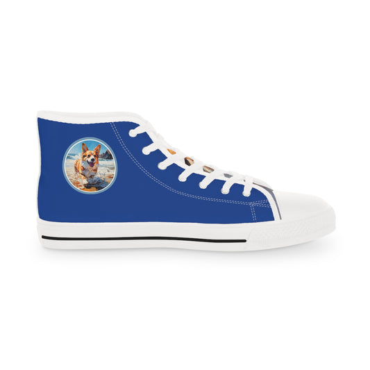 Coastal Corgi - Men's High Top Sneakers