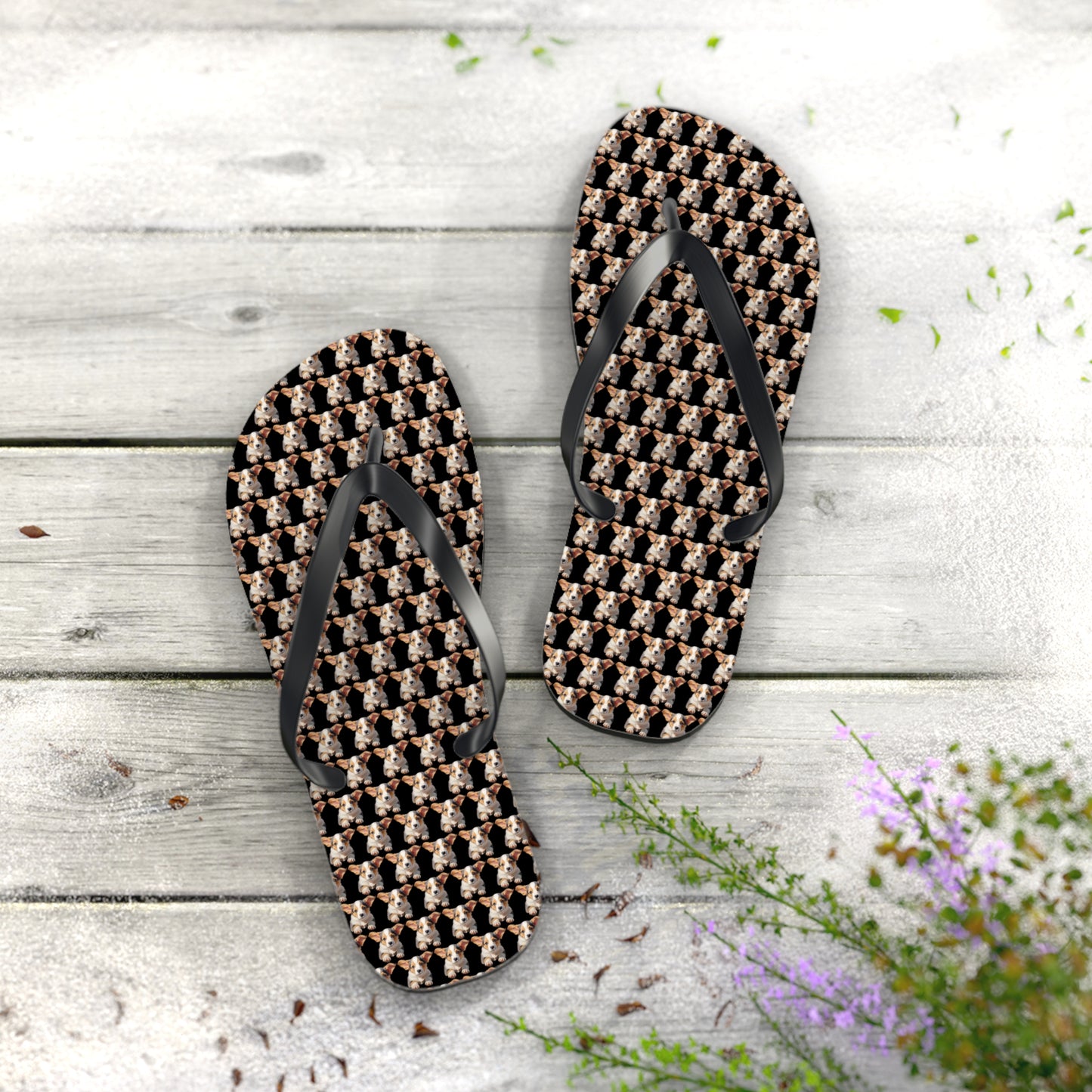 Puppy Love Mosaic Flip-Flops