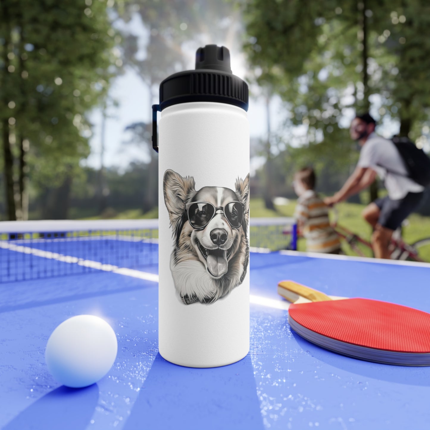 Corgi Cool - Water Bottle with Sport Lid