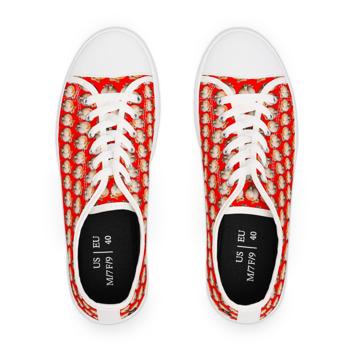 Baby Got Back Corgi Butt Wiggle Houndstooth Style Red Women's Low Top Casual Canvas Sneakers