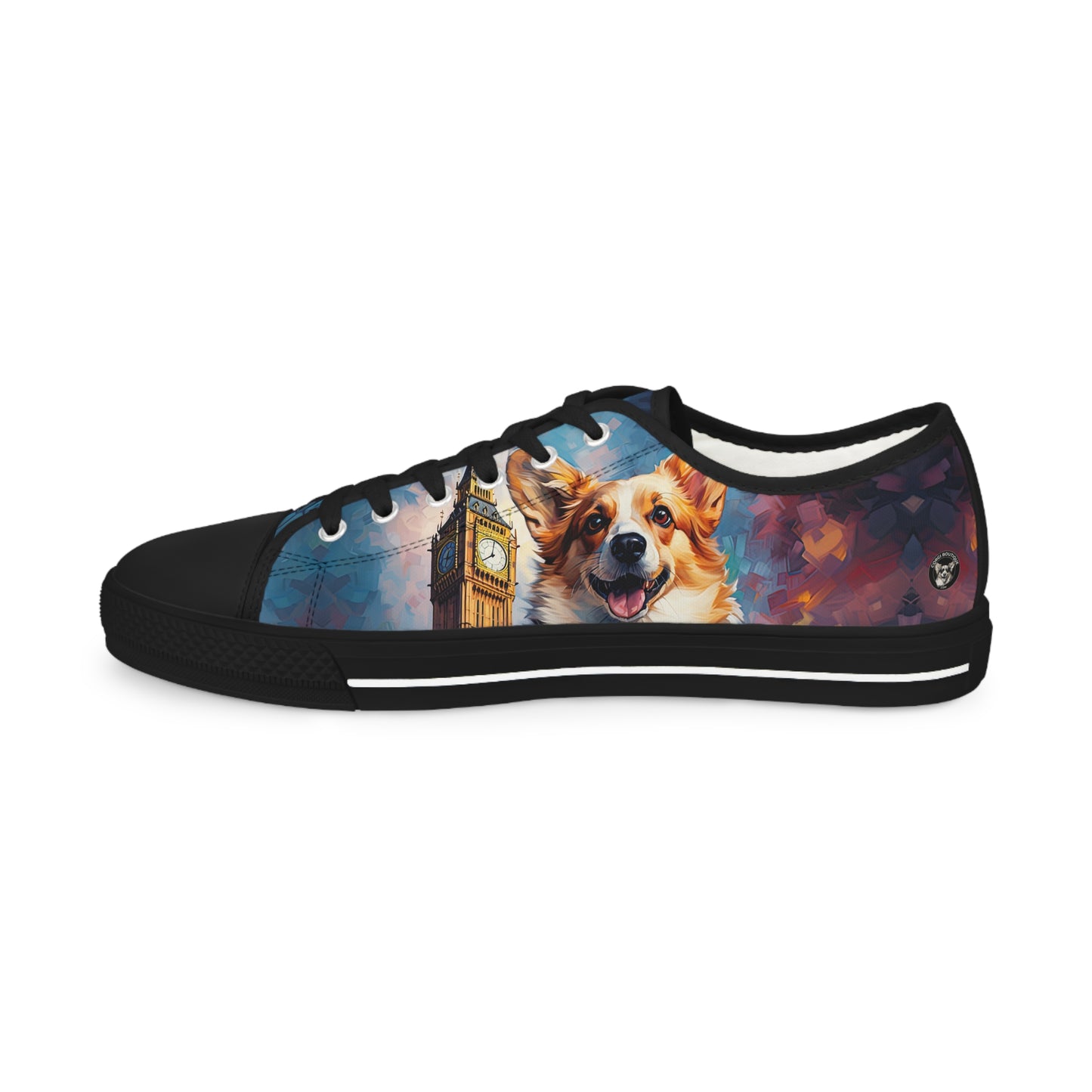 Corgi & Ben London Themed Men's Low-Top Casual Canvas Sneakers