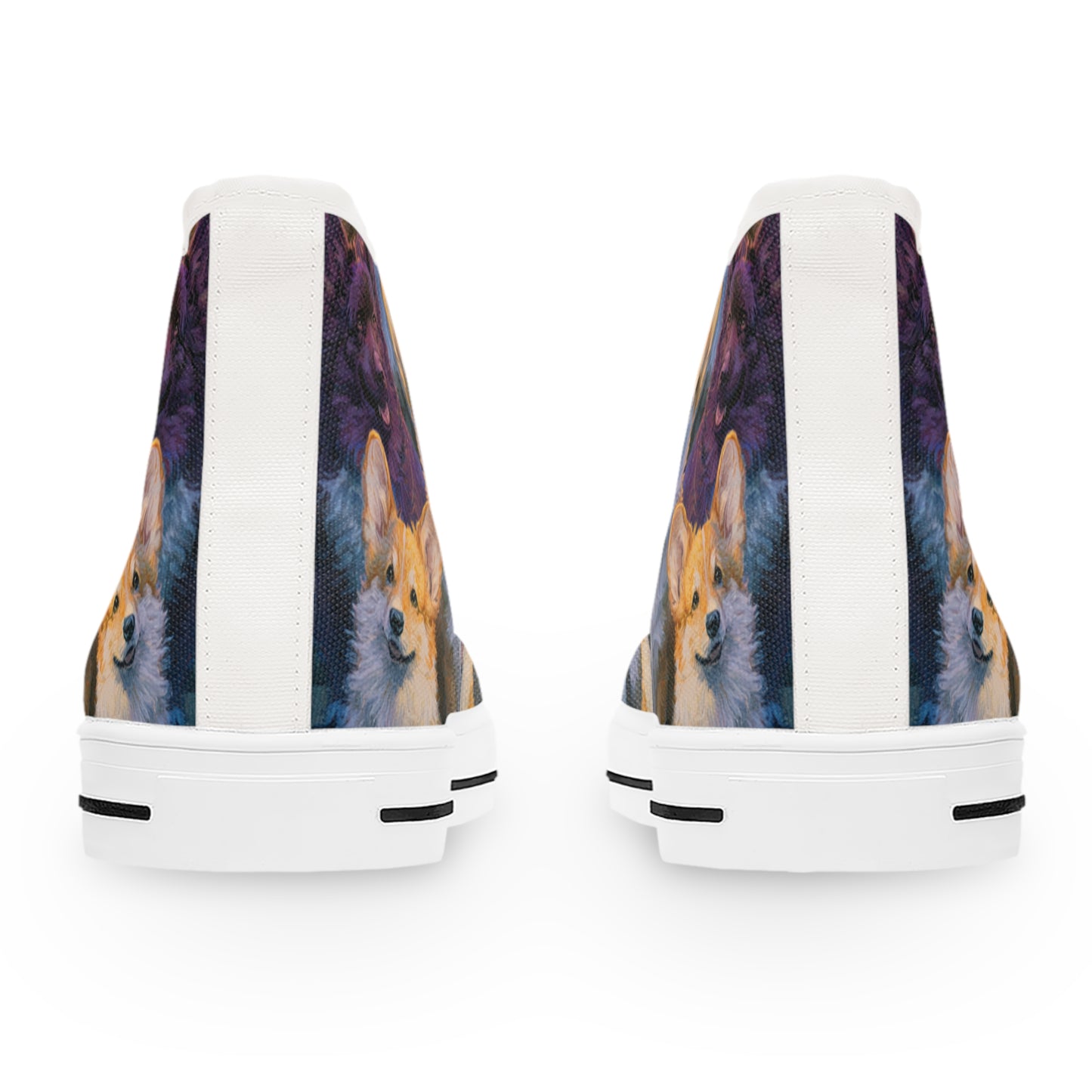 Pearly Gates the Corgis Await Women's High Top Casual Canvas Sneakers
