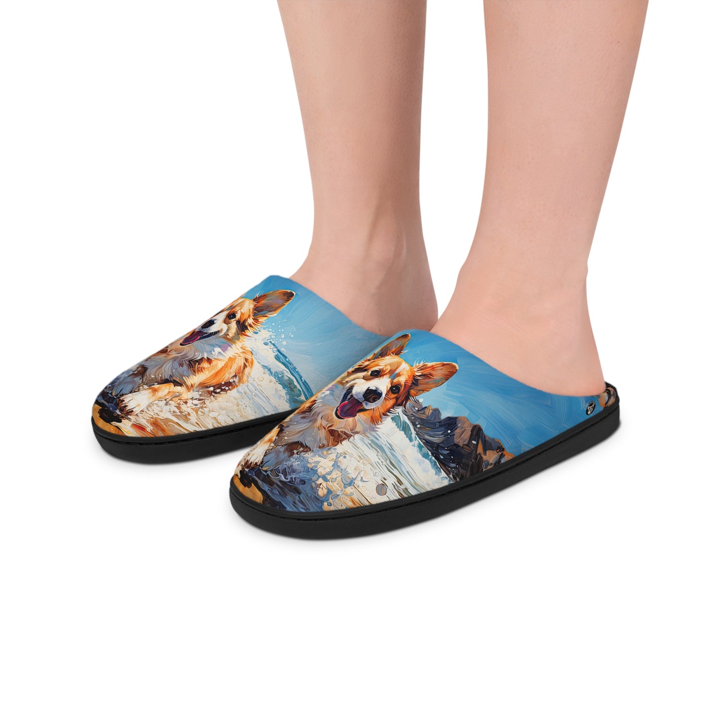 Coastal Corgi Men's Slippers