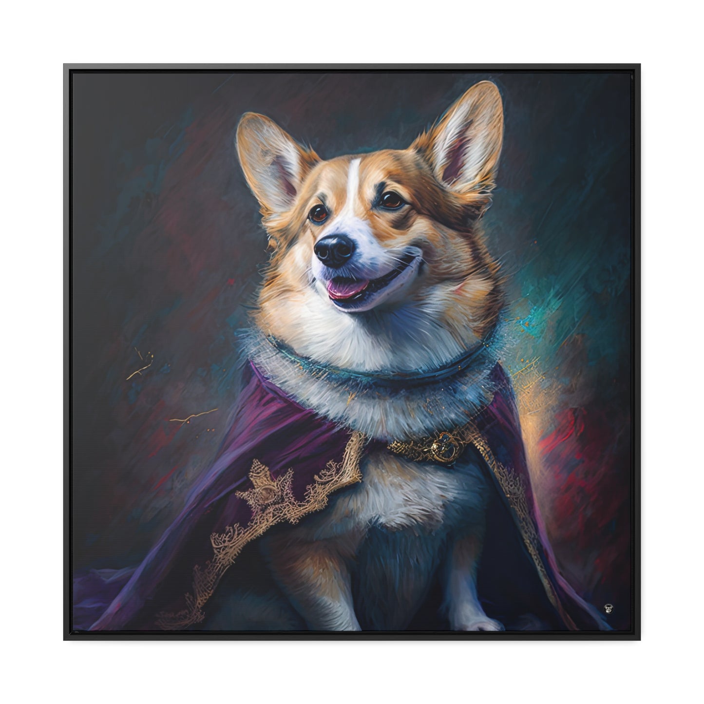 Corgi Royalty - Framed on Canvas