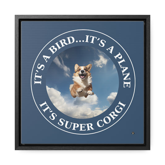 Super Corgi - Framed on Canvas