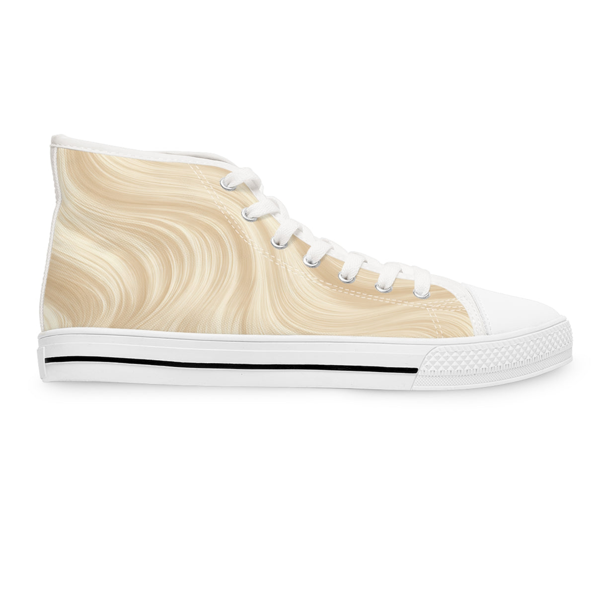 Giddy Sploot Women's High Top Casual Creamy Champagne Corgi Canvas Sneakers