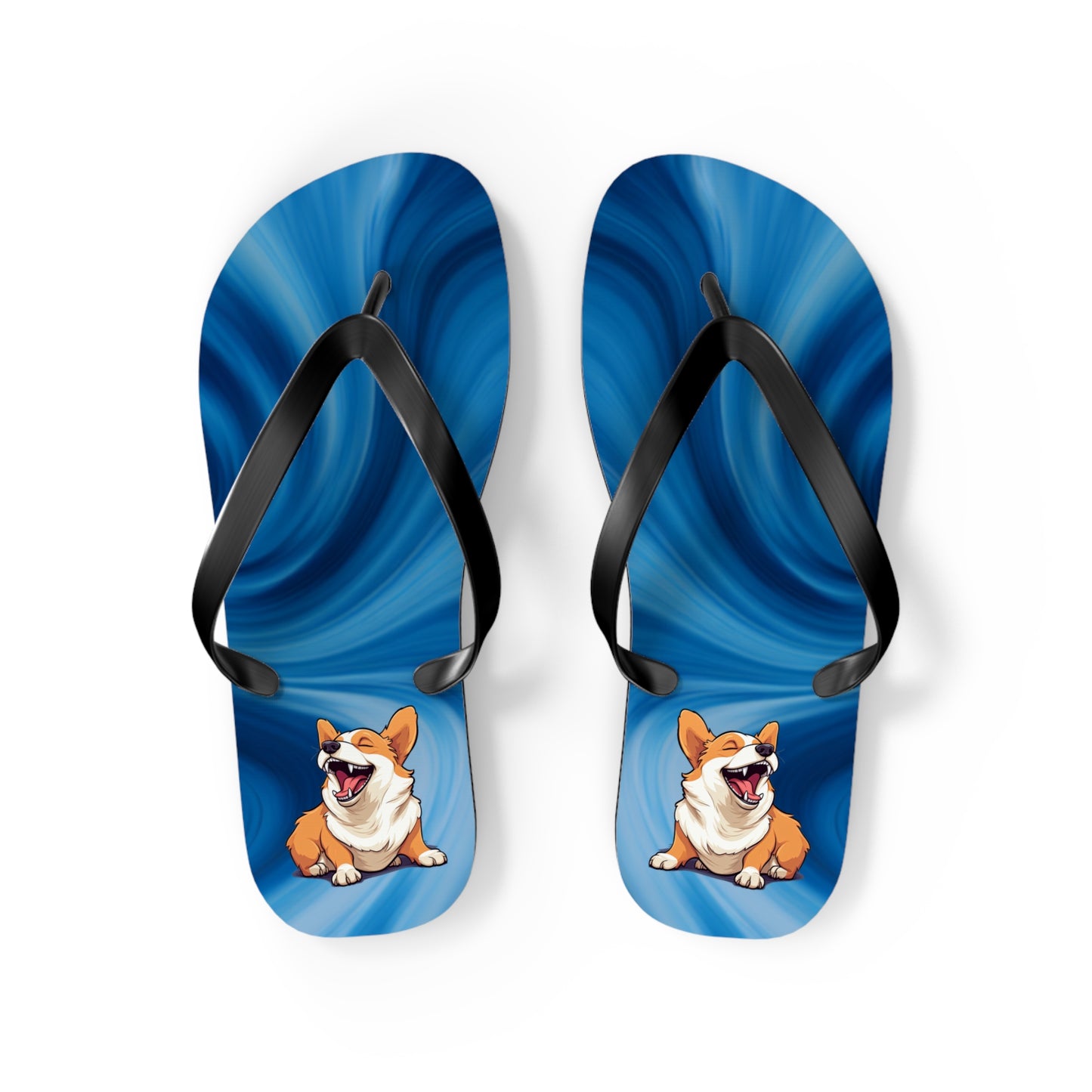 Comical Corgi Flip-Flops