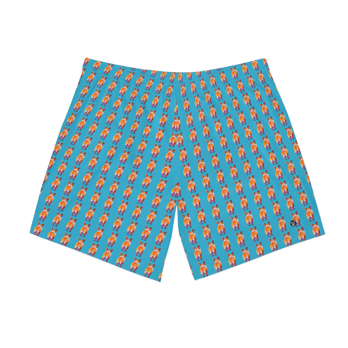 Corgi Butt Stripes Artistic Portrait - Blue Corgi Board Shorts