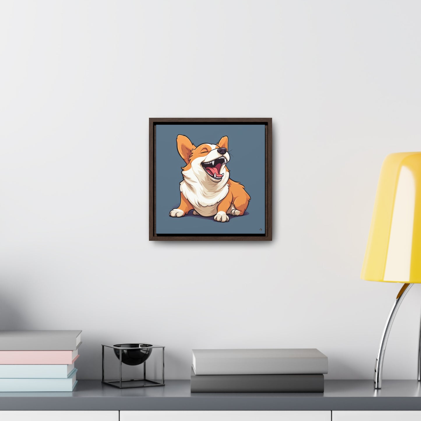 Comical Corgi - Framed on Canvas