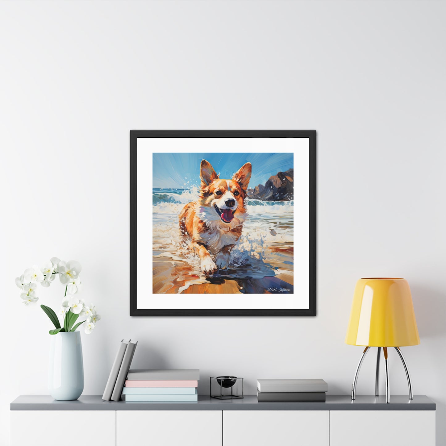 Impression encadrée Corgi côtier