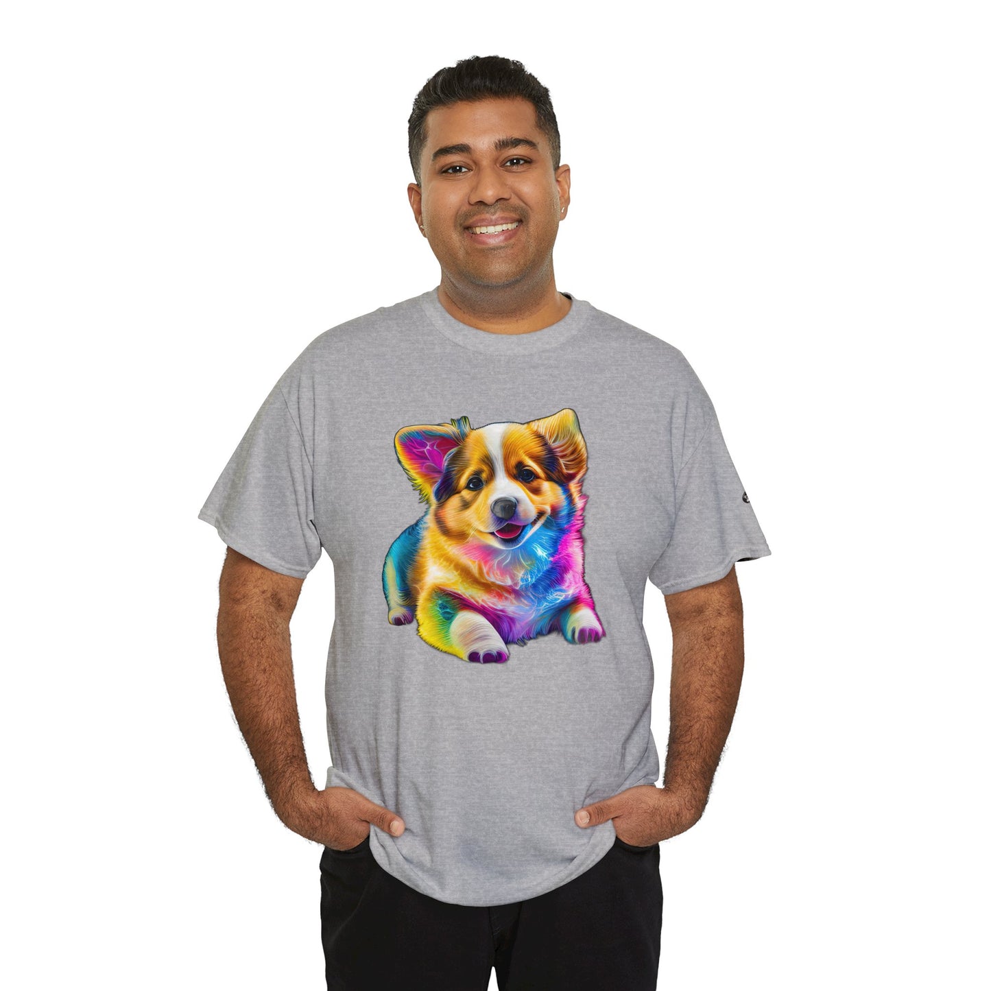 Colorful Corgi - Unisex Heavy Cotton Tee