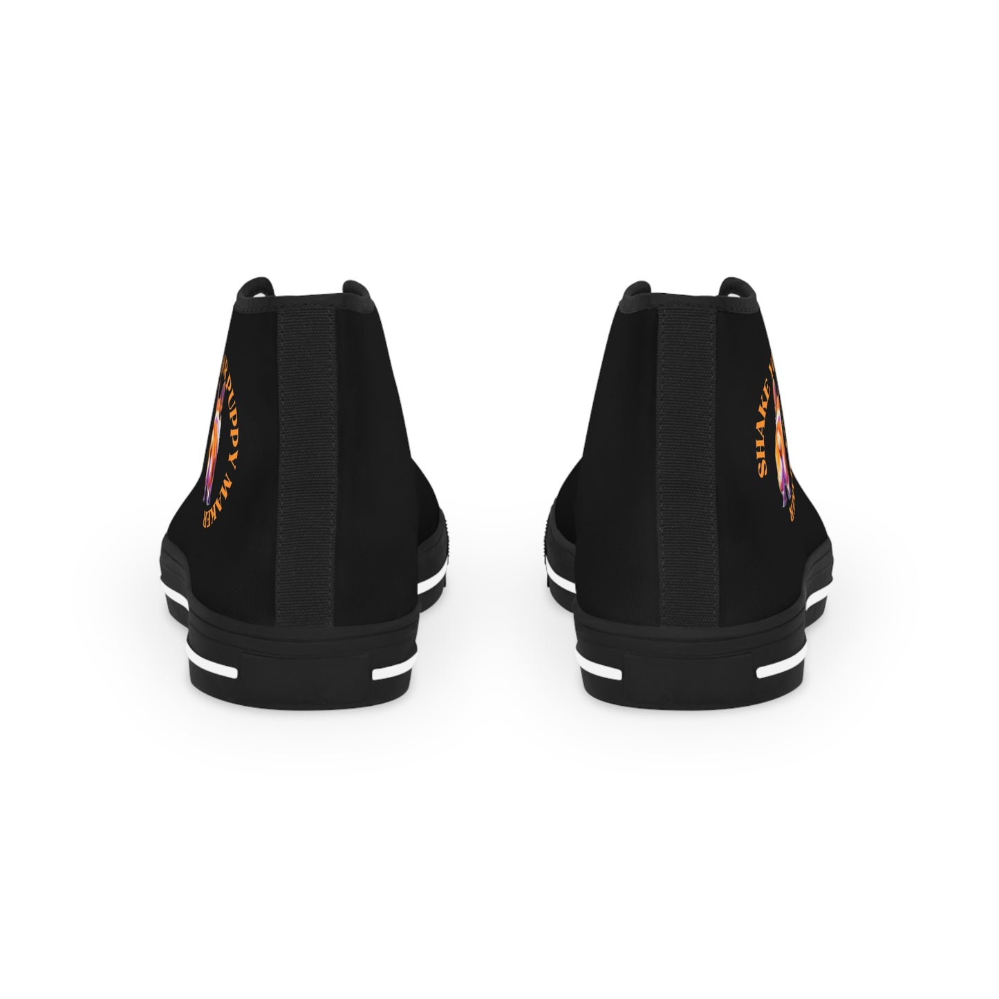 Shake Your Puppy Maker Men's High Top Casual Black Canvas Sneakers