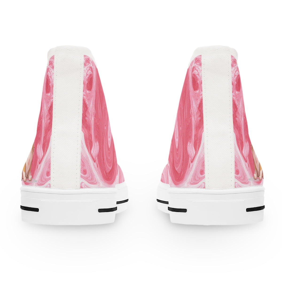 The Cuddle Connoisseur Women's High-Top Sneakers - Strawberry Swirl Canvas