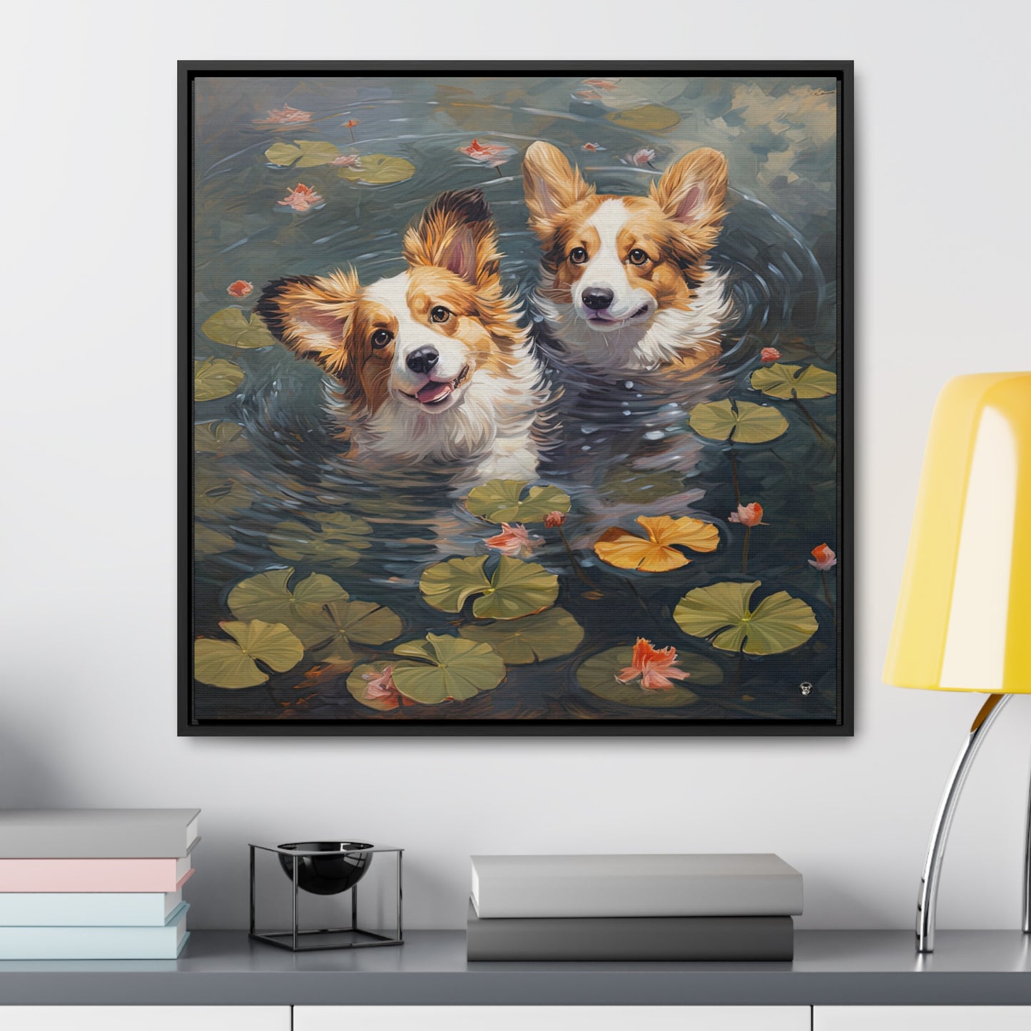 Pond Pups - Framed on Canvas