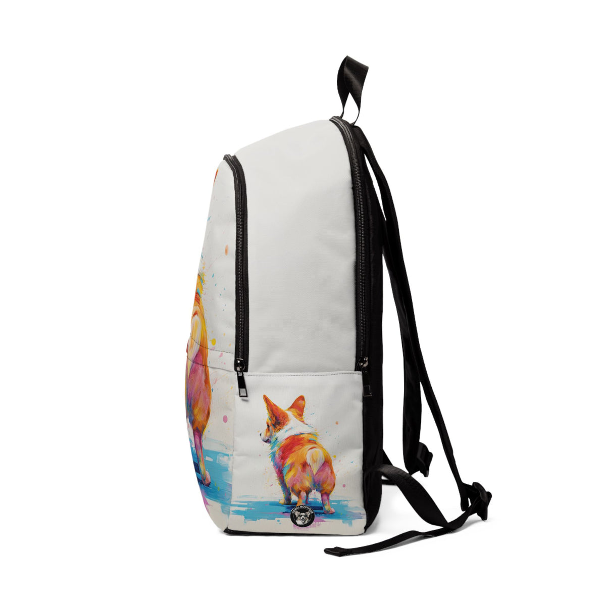 Peekaboo Corgi Vibrant Artistic Backpack — Beautiful Corgi Rucksack