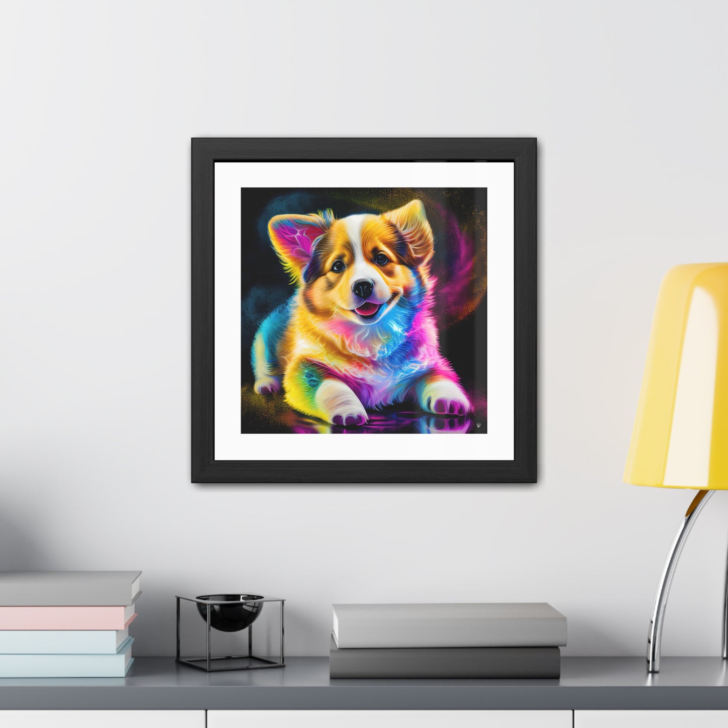 Colorful Corgi Framed Print