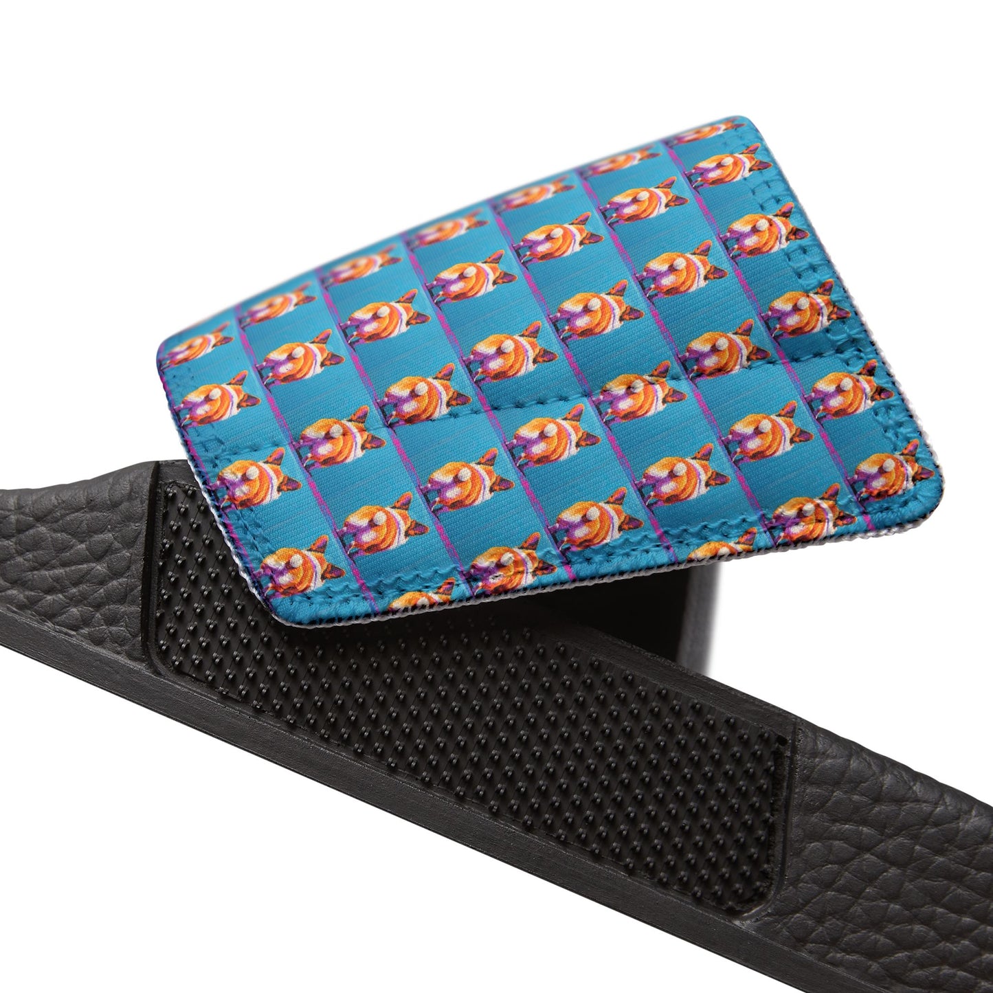 Corgi Butt Mosaic Pattern Men's Slide Sandals - Casual Pool & Beach Slides