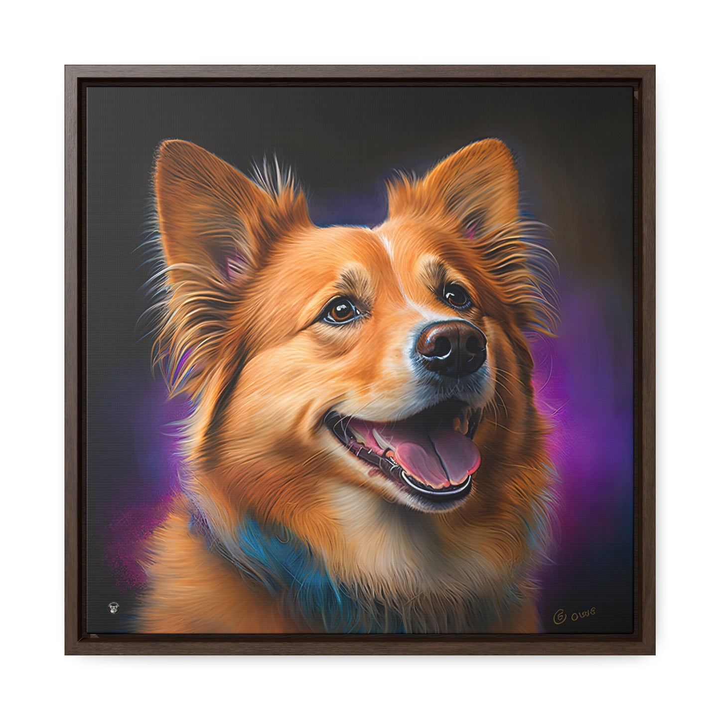 Golden Corgi - Framed on Canvas