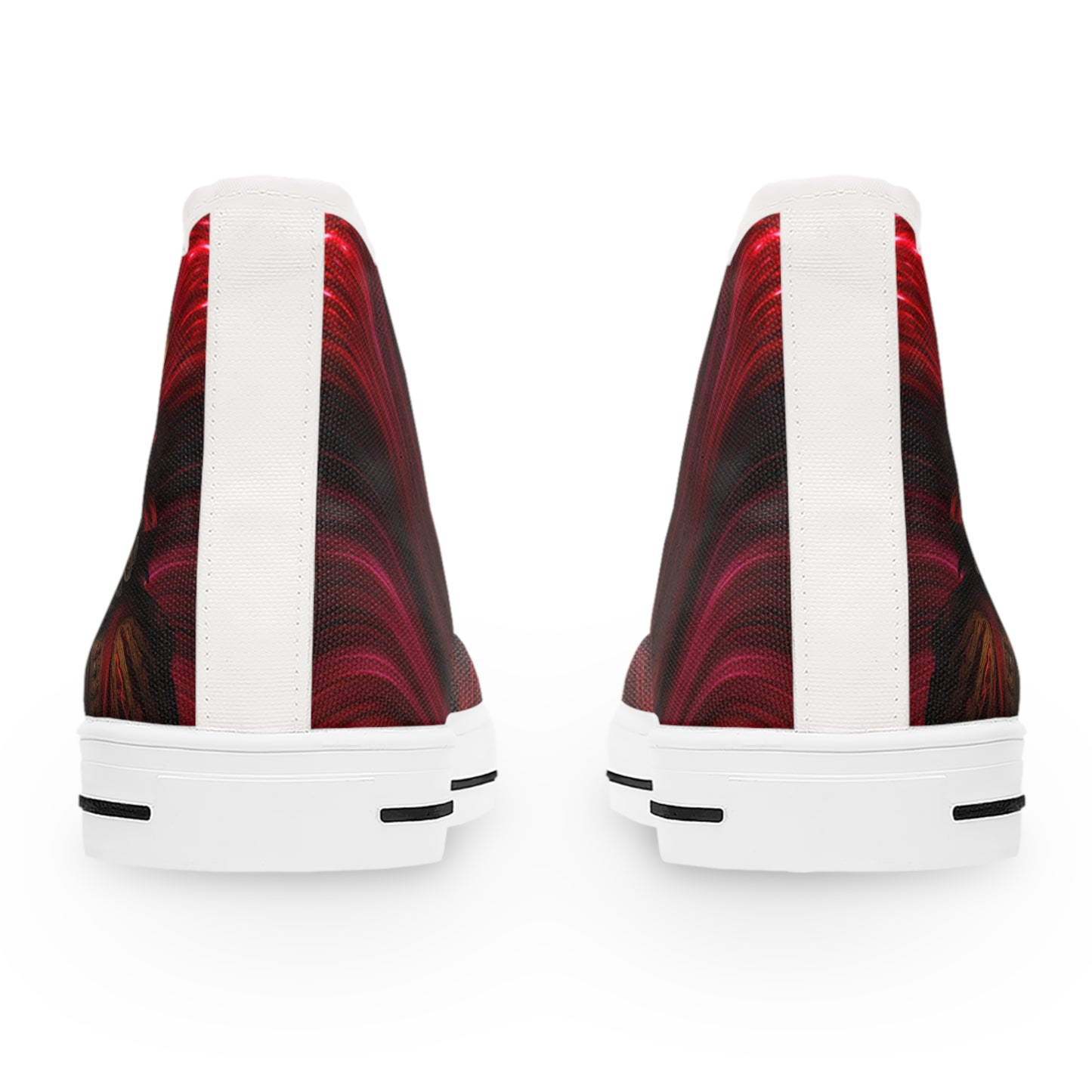 Renaissance Corgi in a Ruff - Artistic Gothic Red Cloak Women's High Top Casual Canvas Sneakers with a Swirl