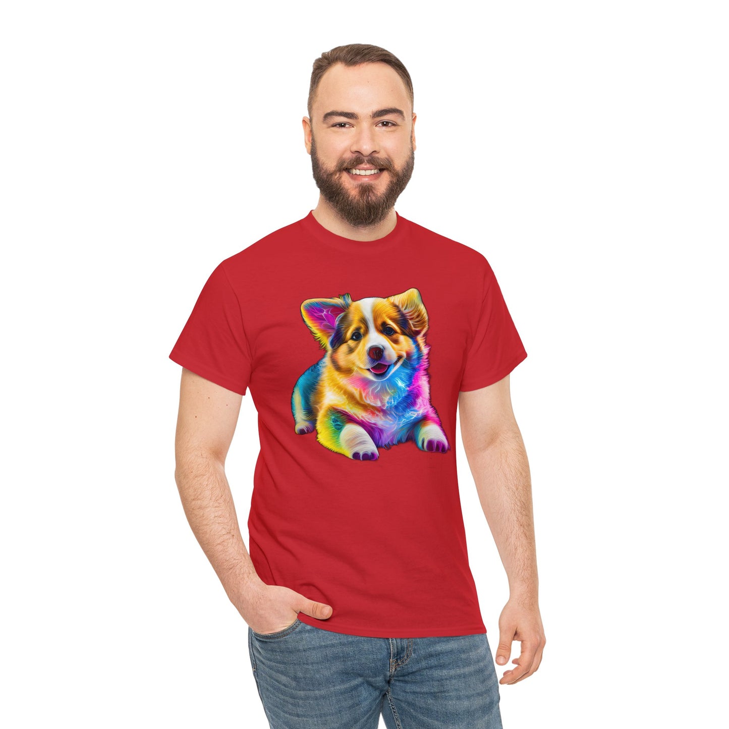 Colorful Corgi - Unisex Heavy Cotton Tee