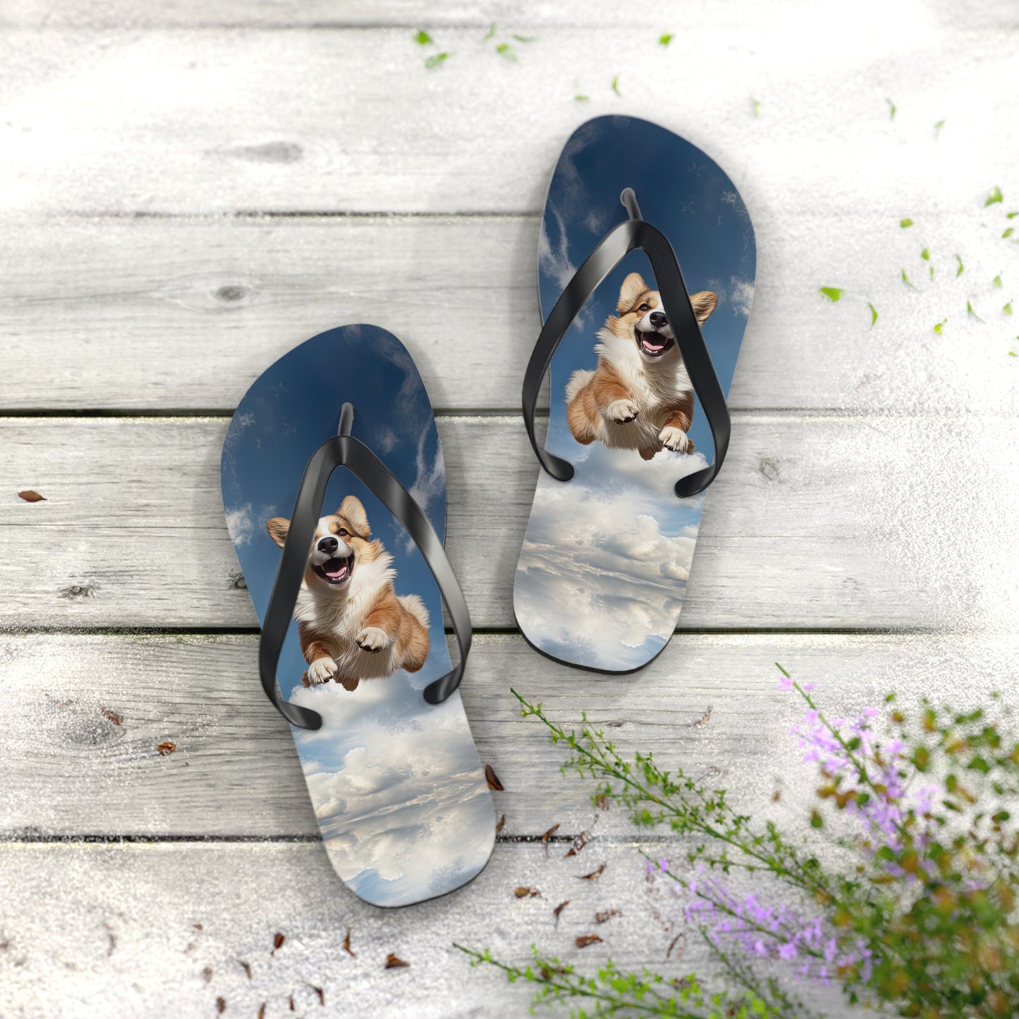 Super Corgi Flip-Flops