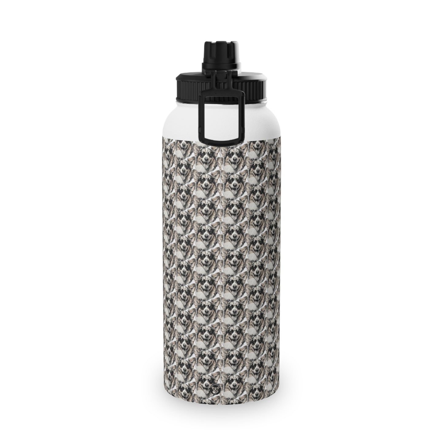 Corgi Cool Mosaic - Water Bottle with Sport Lid