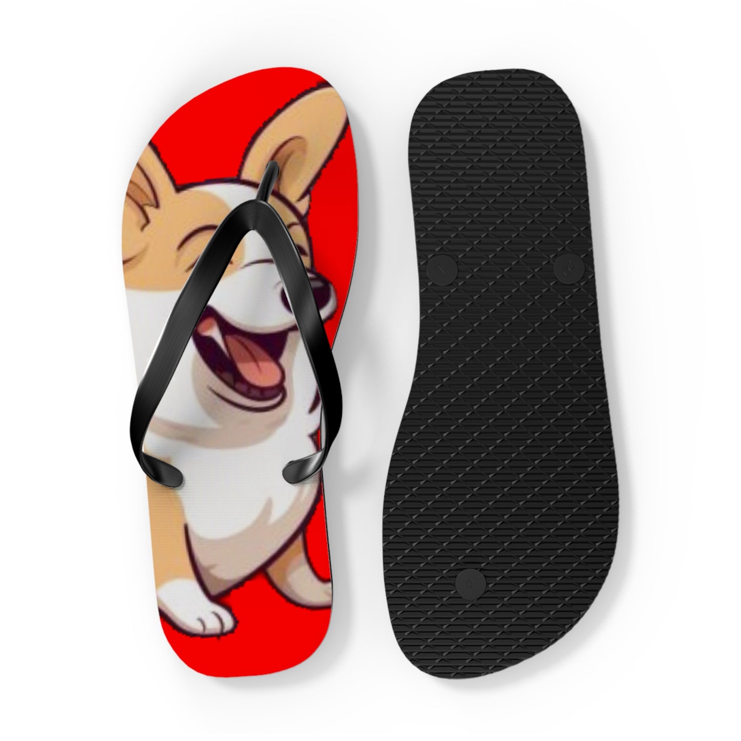 Best Mates Smiling Corgis Unisex Flip Flops — Cool Corgi Themed Sandals for the Beach, Pool, or Anywhere