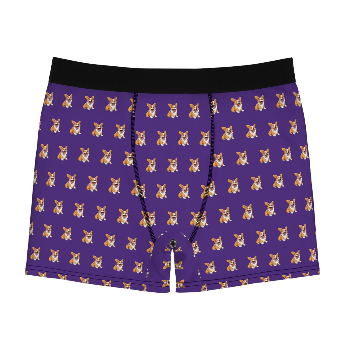 Jolly Jiggling Animated Corgi Men's Purple Boxer Briefs!
