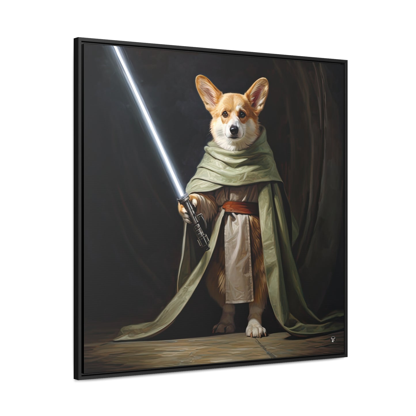 Jedi Corgi - Framed on Canvas