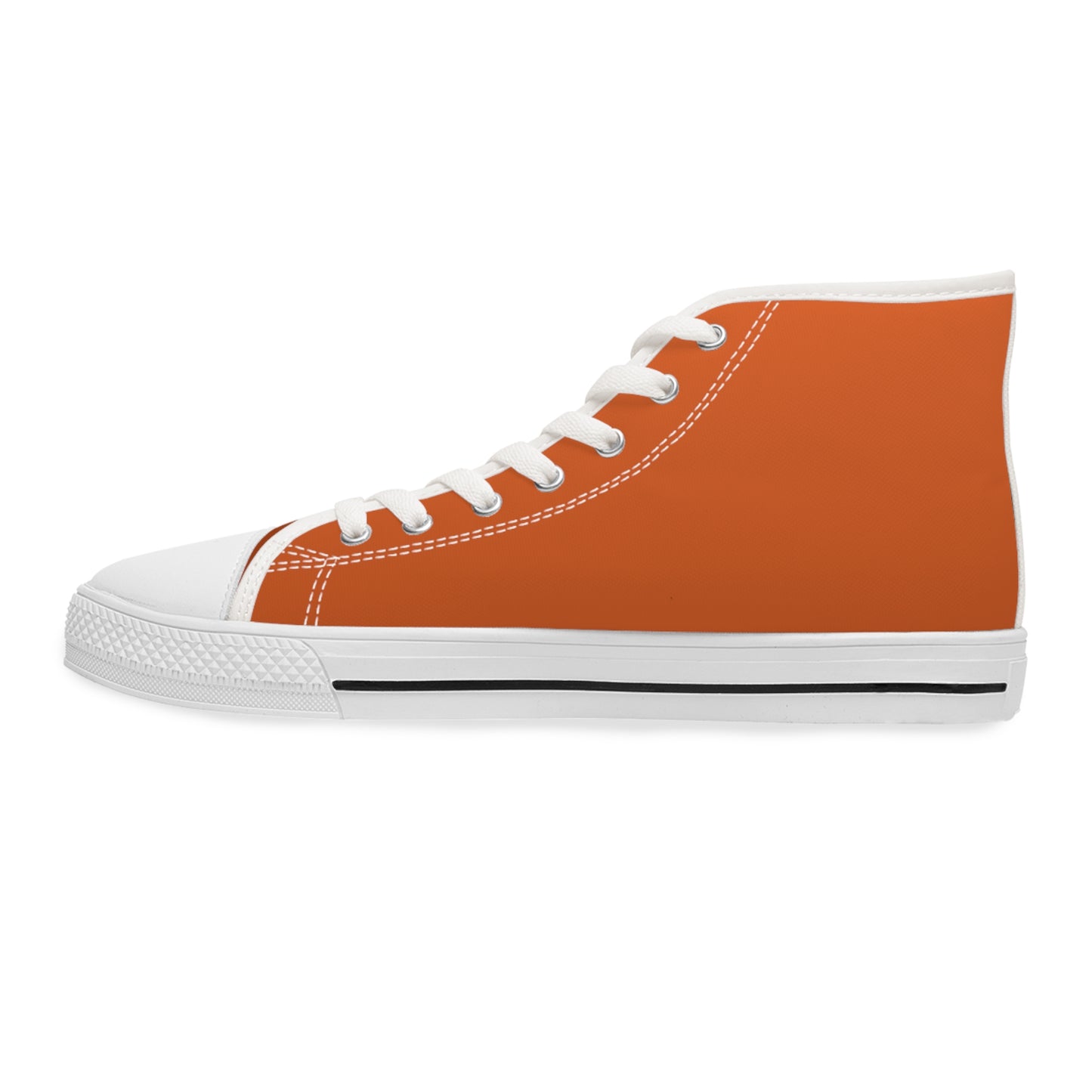 Prince Corgi Burnt Orange Women's High-Top Casual Canvas Sneakers with Royal Artwork